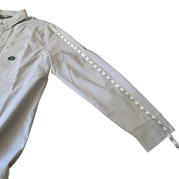 L.L. Bean Men’s XLT XL Tall Gray Tropicwear Pro Long Sleeve Shirt Sunsmart FLAWS - Picture 5 of 10